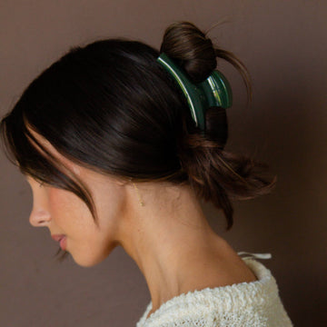 glossy green large claw clip