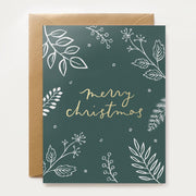 Forest Foliage Merry Christmas Card