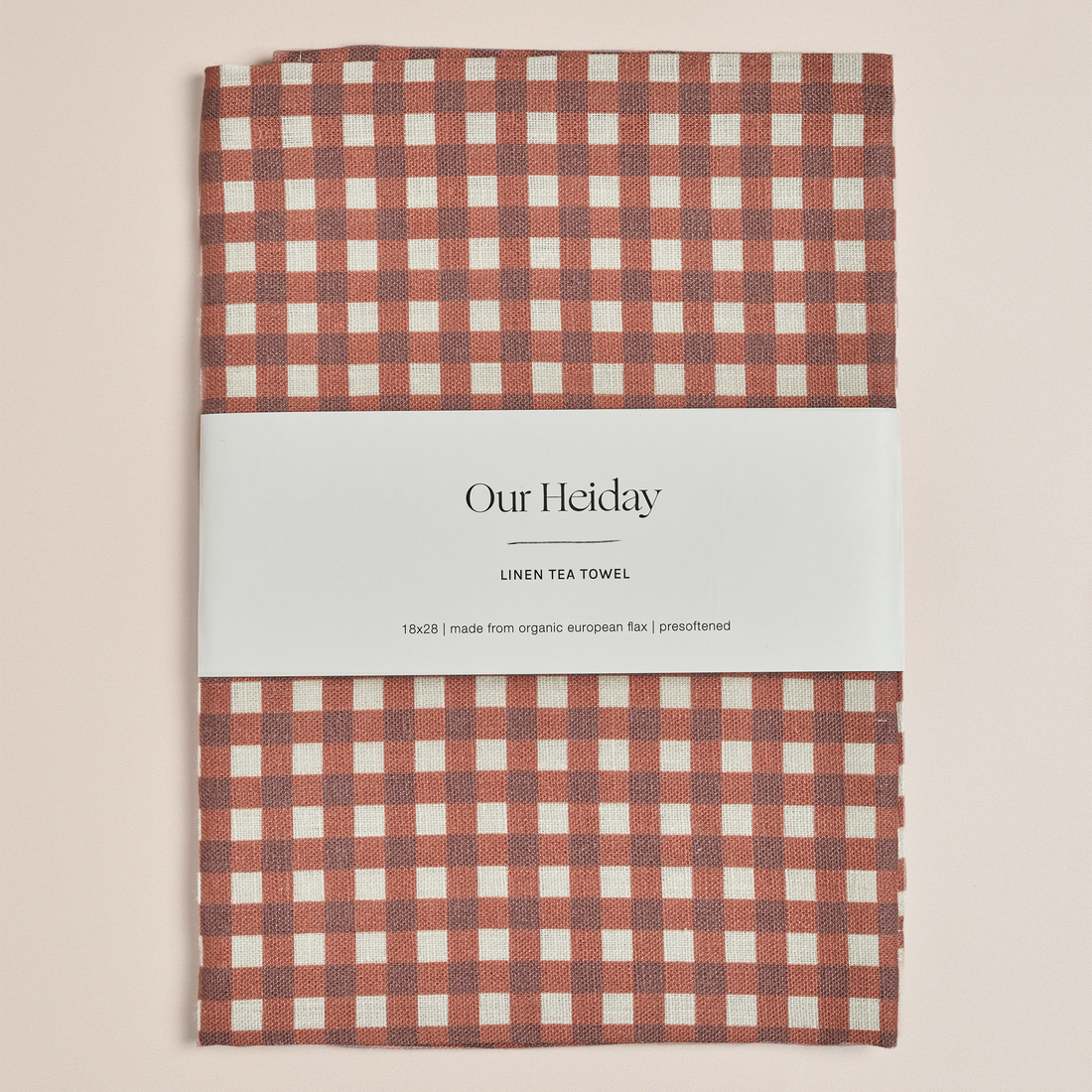 Gingham Garnet - Linen Tea Towel