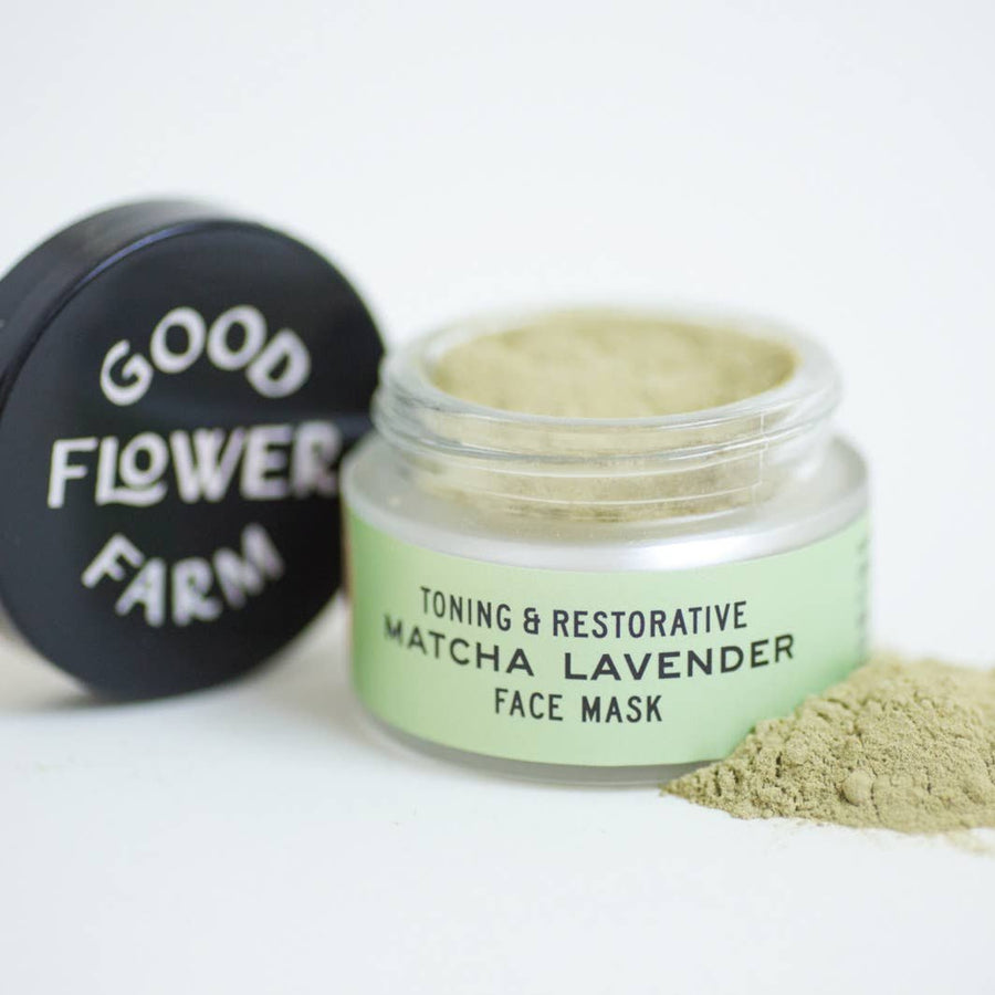 Matcha lavender clay face mask for toning and restoring