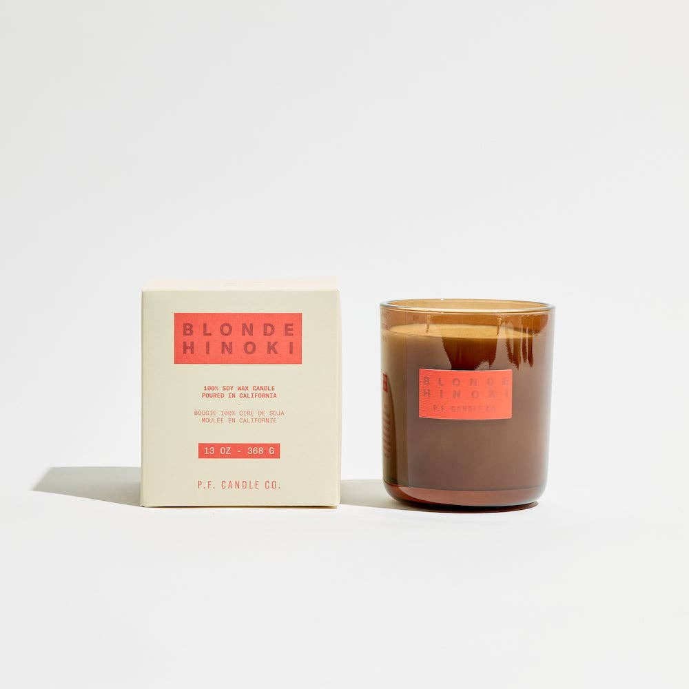 blond hinoki scented boxed candle pf candle co
