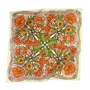 Floral patterned bandana with orange, green, and yellow flowers 