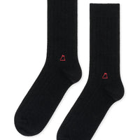 black cashmere crew sock for men