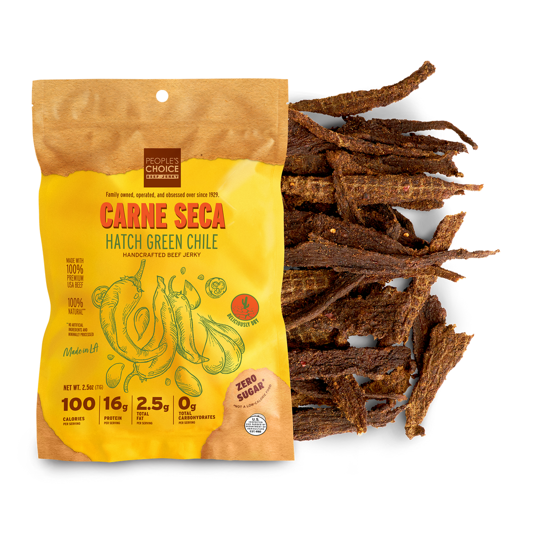Hatch Green Chile Beef Jerky carne seca