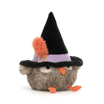 owl stuffed animal with a witch hat by jellycat
