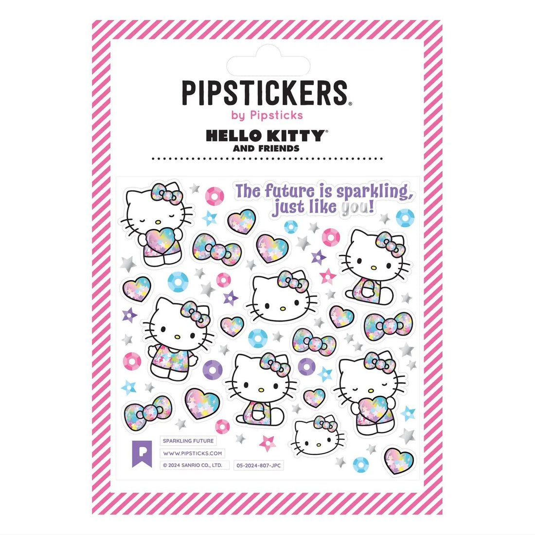glitter hello kitty themed sticker sheet
