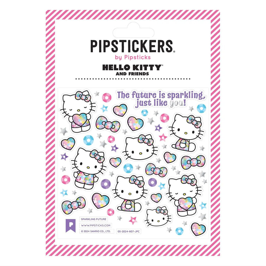 glitter hello kitty themed sticker sheet
