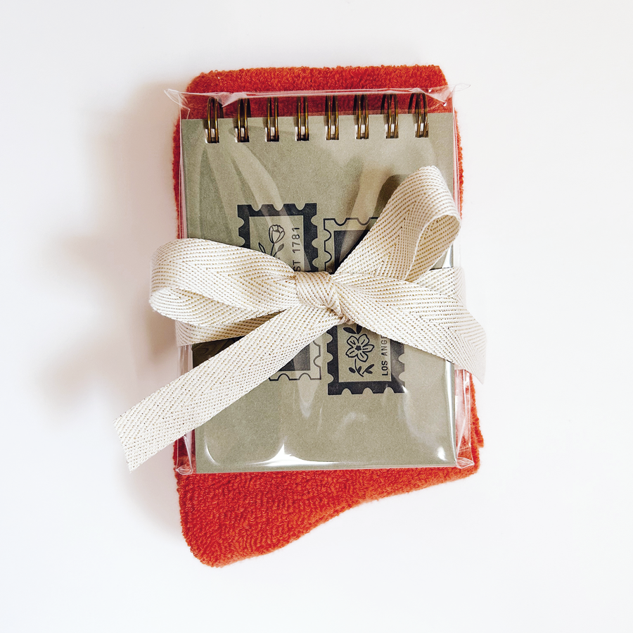 Holiday Sock + Notebook Bundle (Sage)