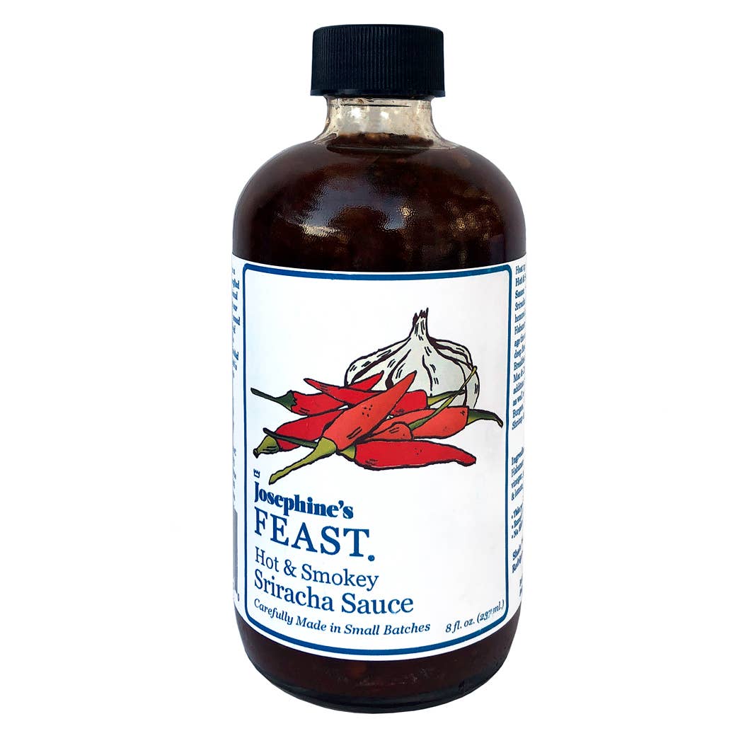 Bottle of Josephine's Feast Hot & Smokey Sriracha Sauce 