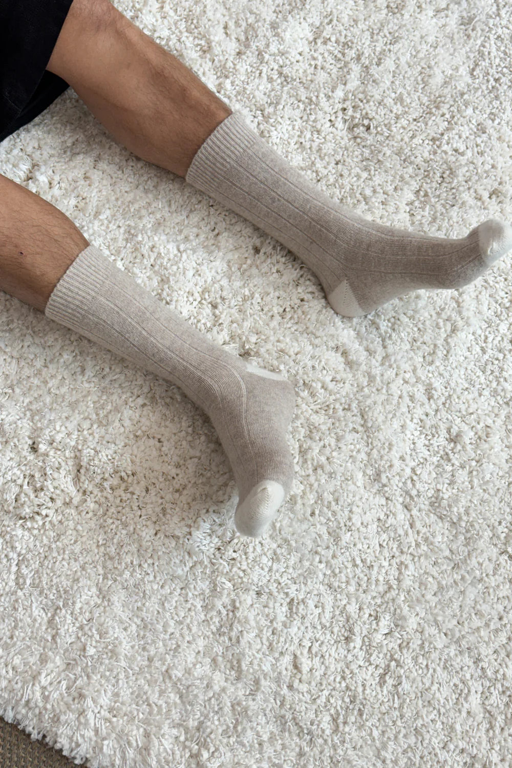 Mens Cashmere Socks - Fawn