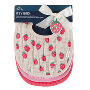 pack of 3 bibs strawberries and cream themed