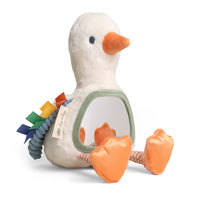 plush goose plush toy with mirror for tummy time