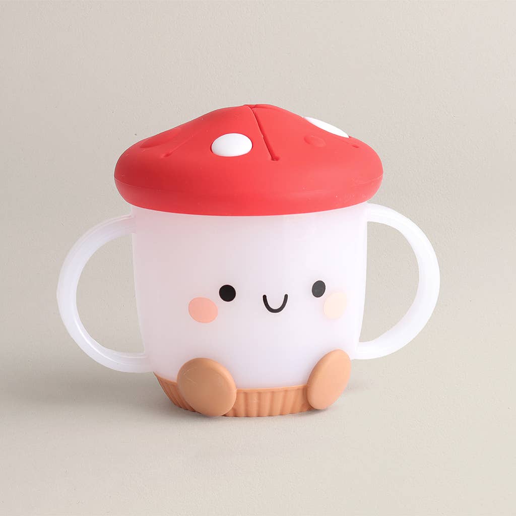 Children's cup with mushroom design for snacks