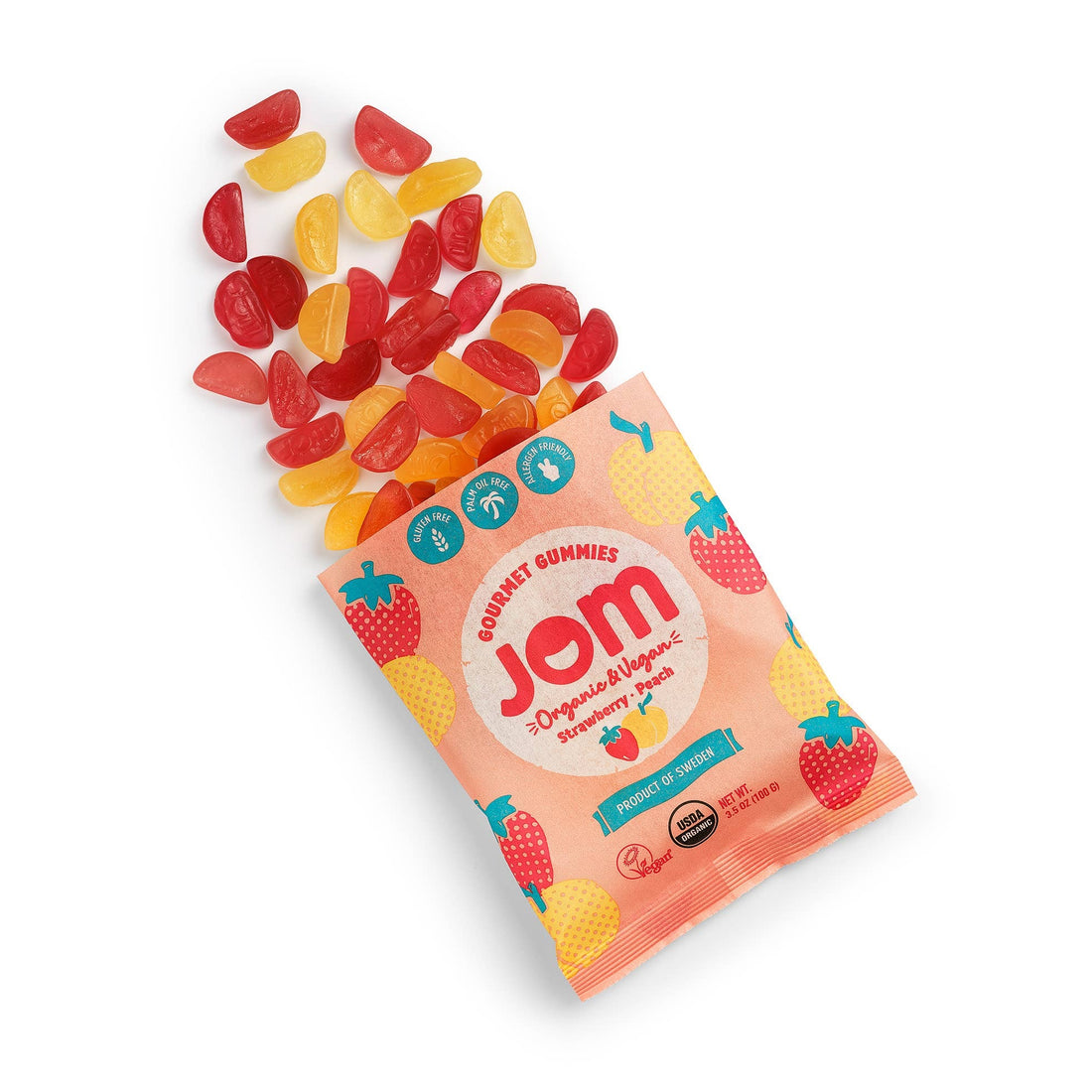 strawberry and peach gummies