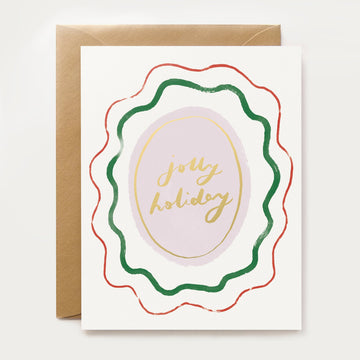 Greeting card with 'jolly holiday' text 