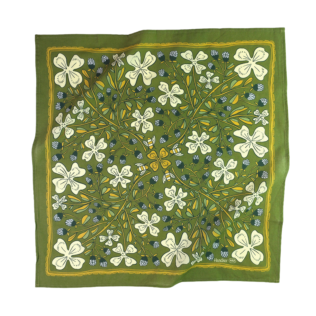 Green floral patterned bandana
