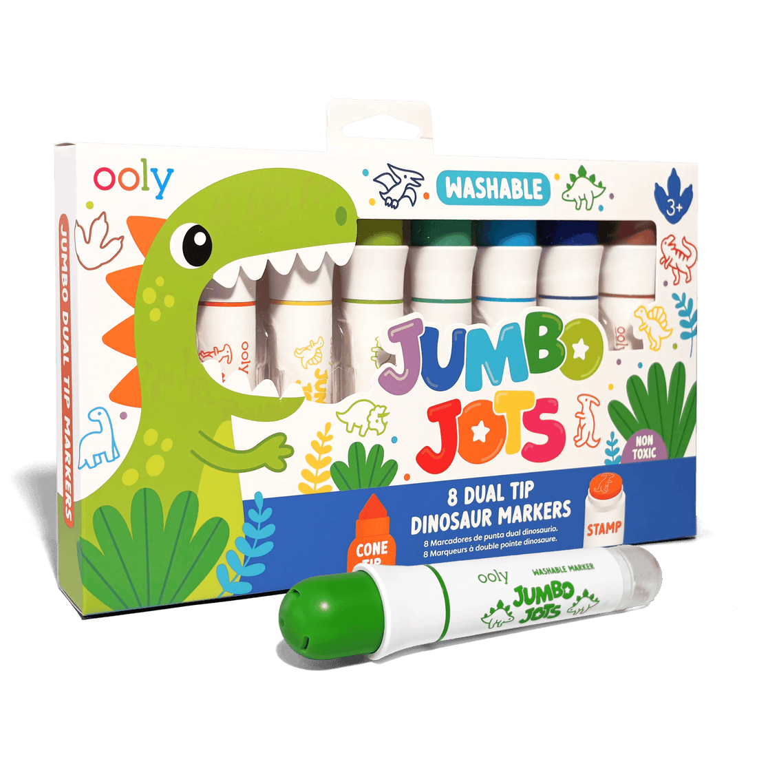 jumbo jots dual tip dinosaur markers with a stamp 