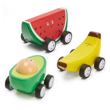 pull back cars in the shape of fruit