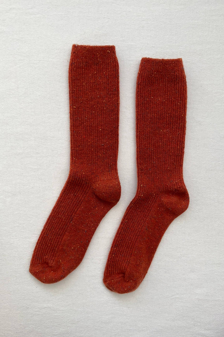 snow socks in a gingerbread color