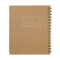 kraft colored lined notebook with gold spiral binding for left handed users 