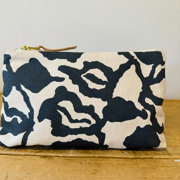 Clutch bag with black and white abstract pattern 