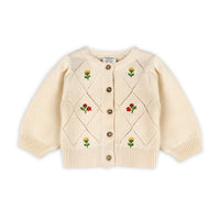 cream cardigan with embroidered flowers for babies