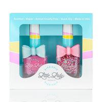 Nail polish set with pink coloring