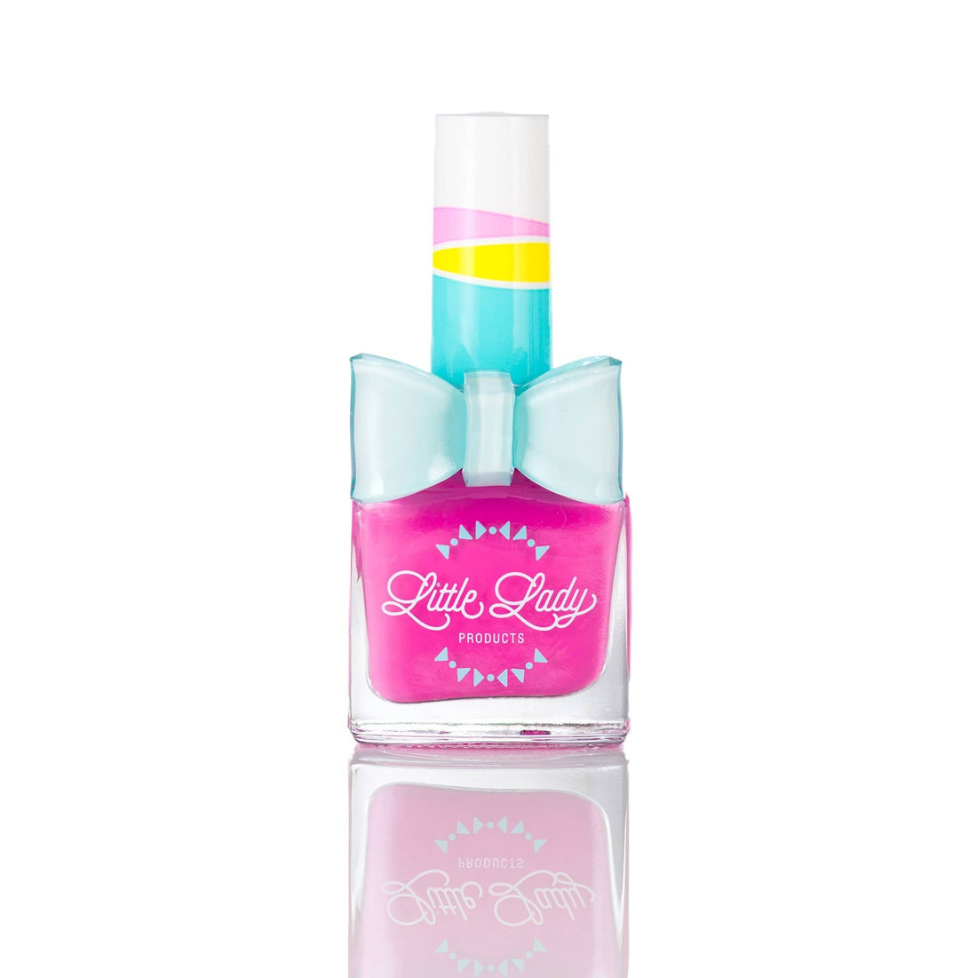 childrens nail polish in a bright pink coloring