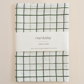 linen tea towel loose grid our heiday