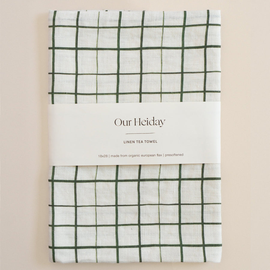 linen tea towel loose grid our heiday