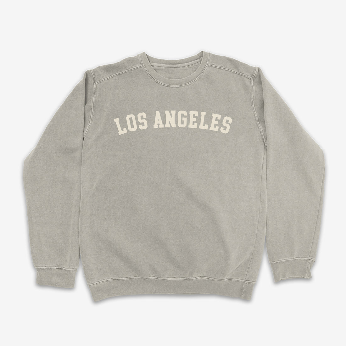 cement colored vintage pigment washed los angeles crewneck