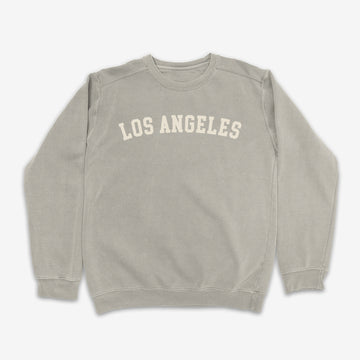 cement colored vintage pigment washed los angeles crewneck