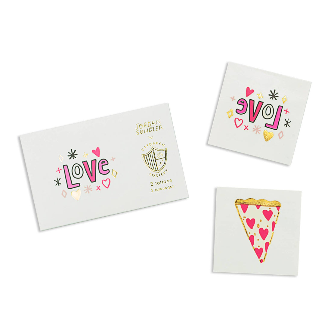 love temporary tattoos with gold foil accents