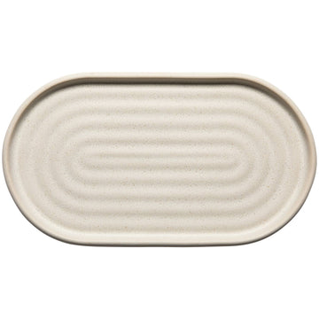 ceramic neutral colored oval serving platter