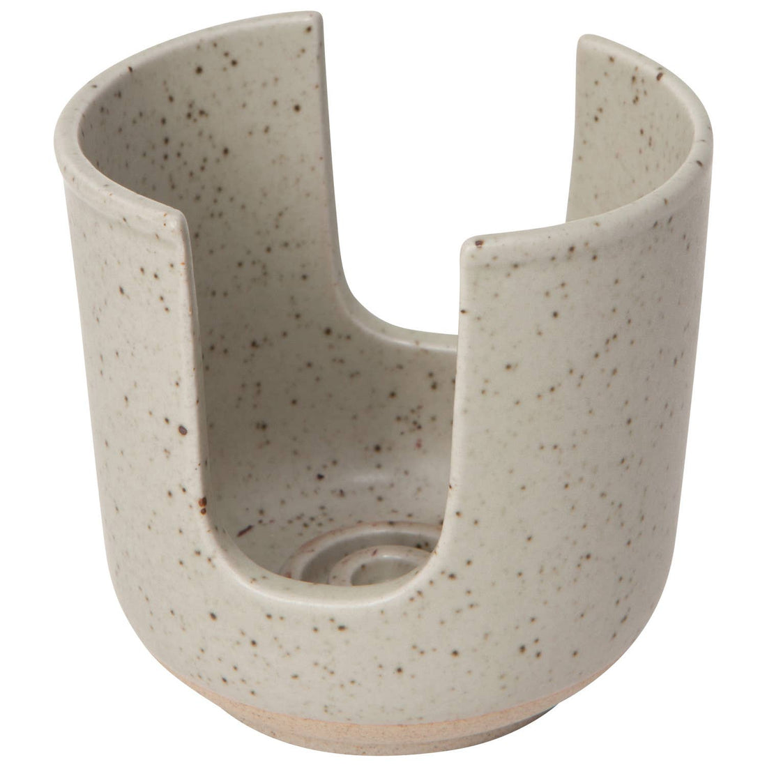 Speckled beige ceramic sponge holder 