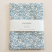 tea floral patterned linen tea towel