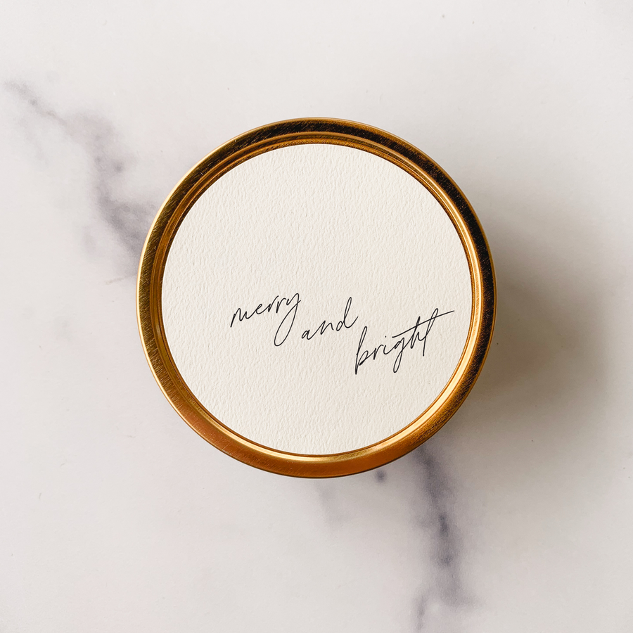 "Merry and Bright" Travel Candle - White Cedar + Wild Mint