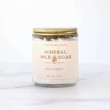 mineral milk bath soak palo santo sea salt oats 