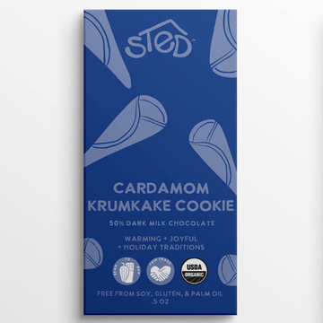 cardamom krumkake cookie mini chocolate bar 