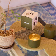 whisked matcha, shiso, flowering yoshino, yuzu lime, chilled sake scented candle by roen 