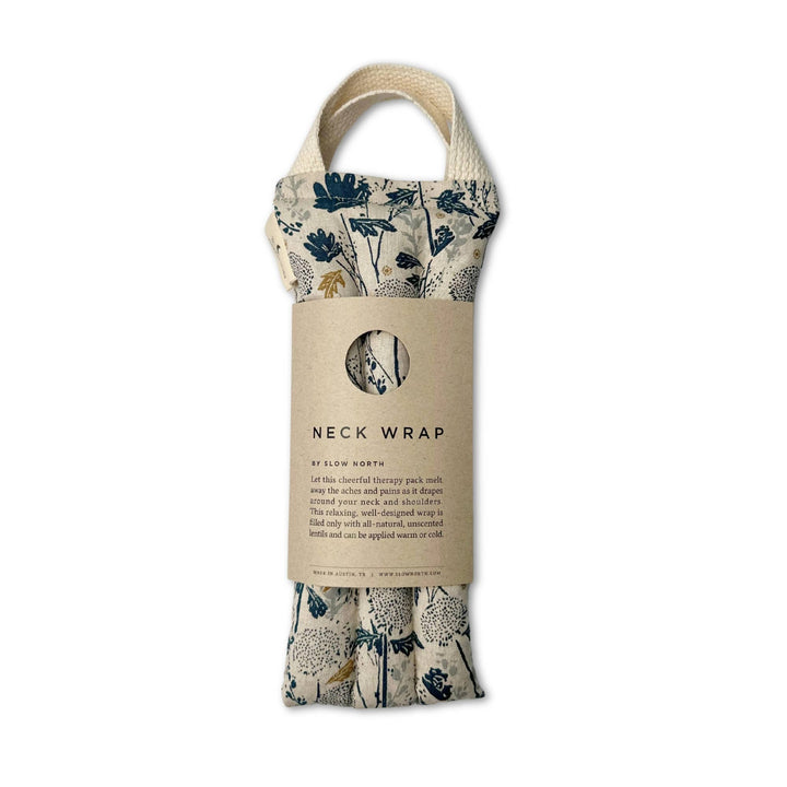Neck wrap with botanical pattern packaging 