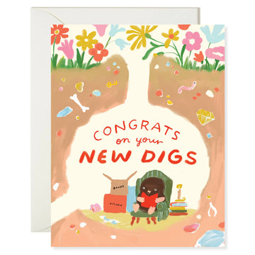 housewarming card with "congrats n your new digs" text 