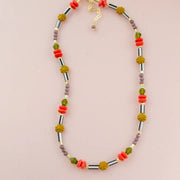 flower beaded necklace 