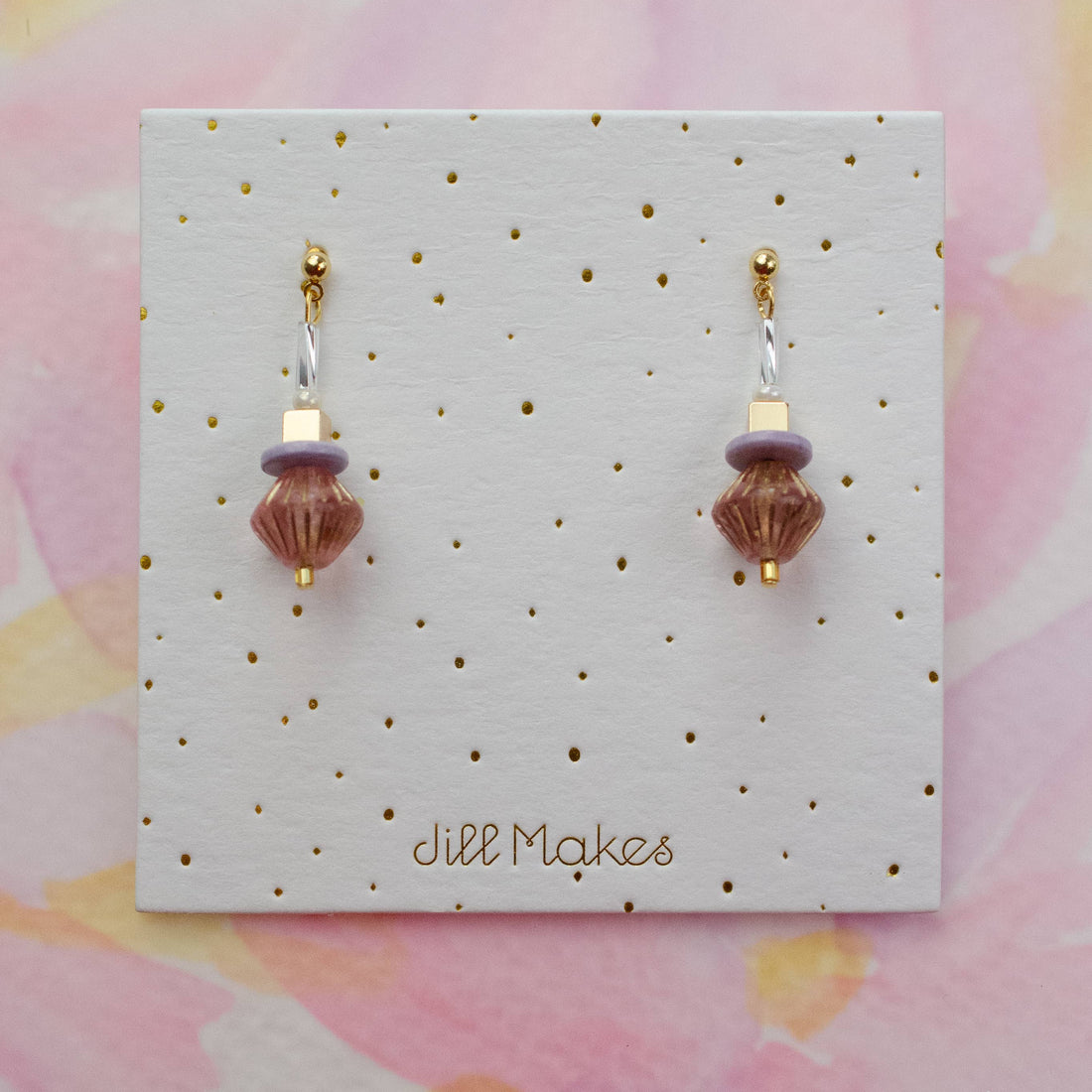 light pink beaded earrings