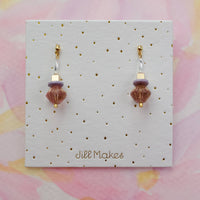 light pink beaded earrings