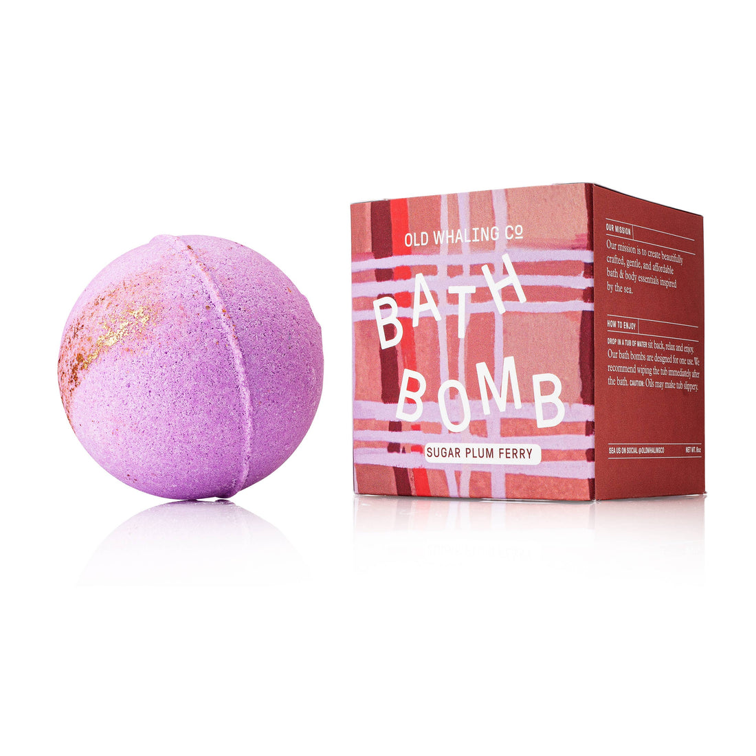 Holiday bath bomb in the scent sugar plum ferry