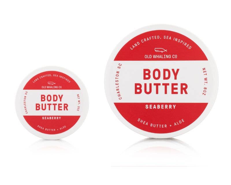 Travel size body butter in the scent seaberry