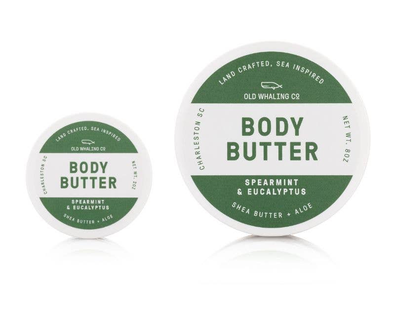 Travel size body butter in the scent spearmint and eucalyptus