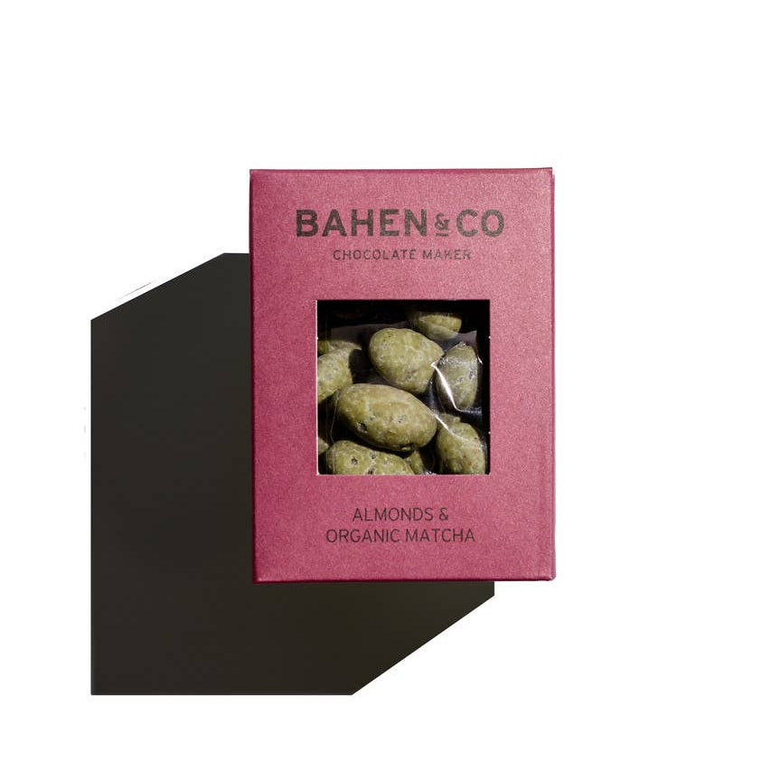 matcha covered chocolate almonds