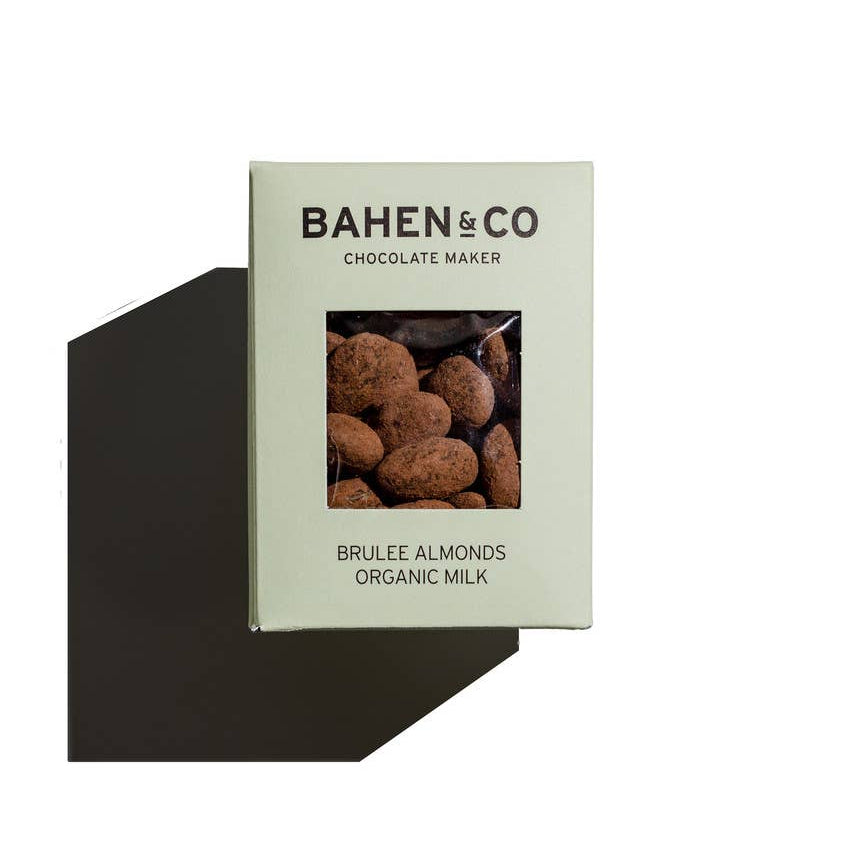 milk chocolate covered brulee almonds